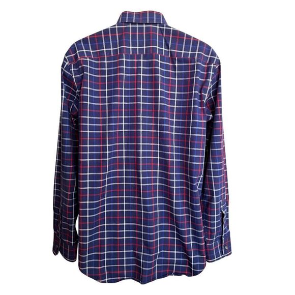 Old Navy Classic Blue Red & White Plaid Long Sleeve Shirt Size L - Picture 4 of 9